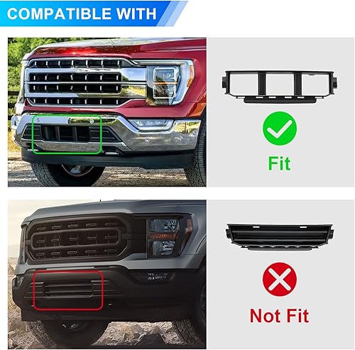 Miniatura 2 de Marco de matrícula para Ford F150 2021 2022 2023 - Soporte para parachoques delantero 2.7L 3.0L 3.5L V6 ML3Z-17A385-BB