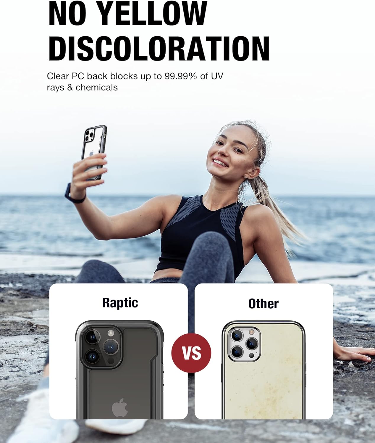 RAPTIC Shield for iPhone 14 Pro Max Case, Shockproof Protective Clear Case, Military Grade 10ft Drop Tested, Durable Aluminum Frame, Anti-Yellowing Technology Case, 6.7 inch, Black