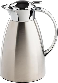 TableCraft 12675 50 oz 1.5 L Stainless Steel Coffee Carafe, Brushed Stainless Steel with PVD Finish, Vacuum Insulated, Lightweight Leak Proof Coffee Dispenser, For Cafes & Restaurants