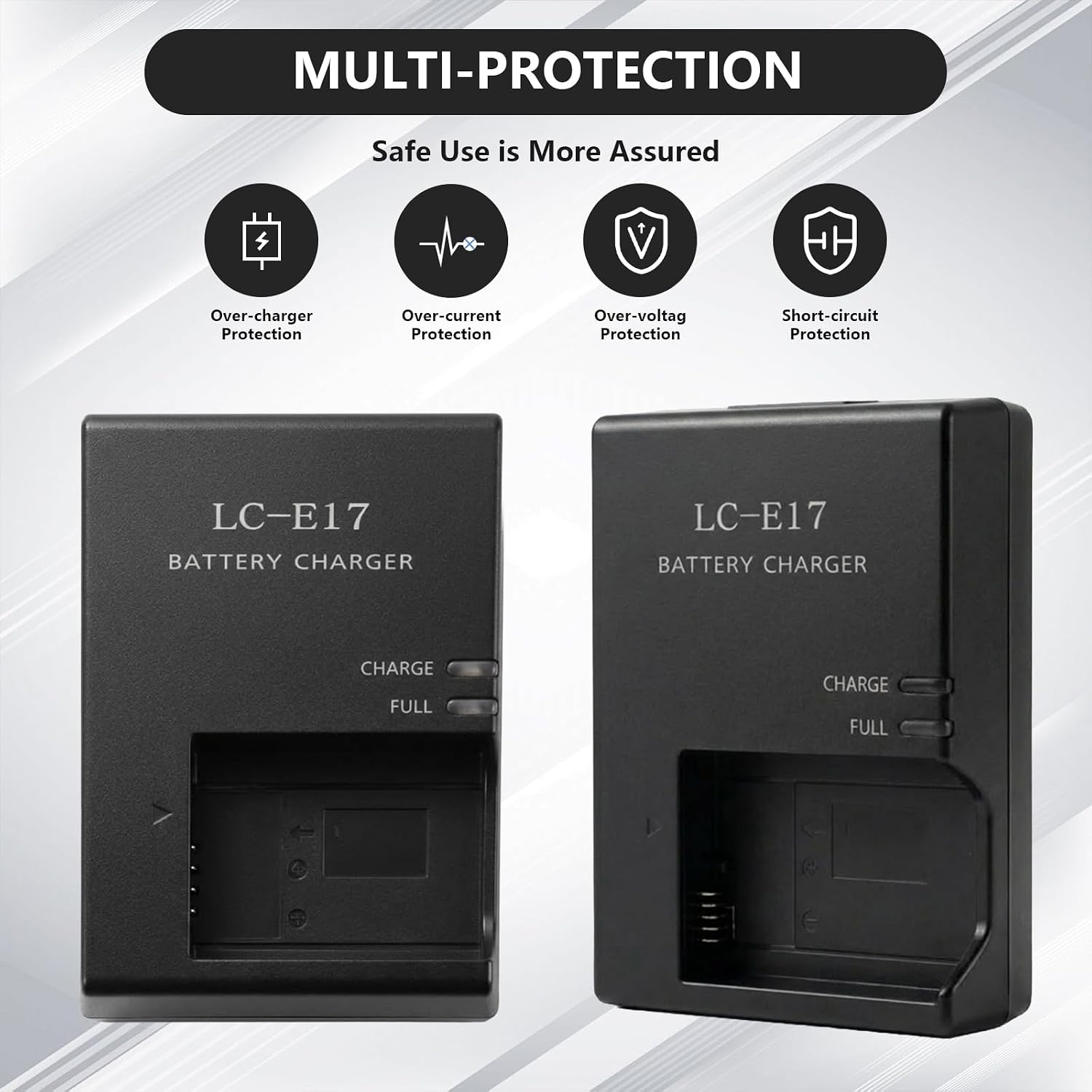 LP-E17 LC-E17 LC-E17C Quick Battery Charger Compatible with Canon EOS Rebel T7i T6i T6s SL3 SL2 77D 9000D 8000D 800D 850D 760D 750D 200D M6 M6 Mark II M5 M3 Kiss X8i RP R10 DSLR Digital Camera