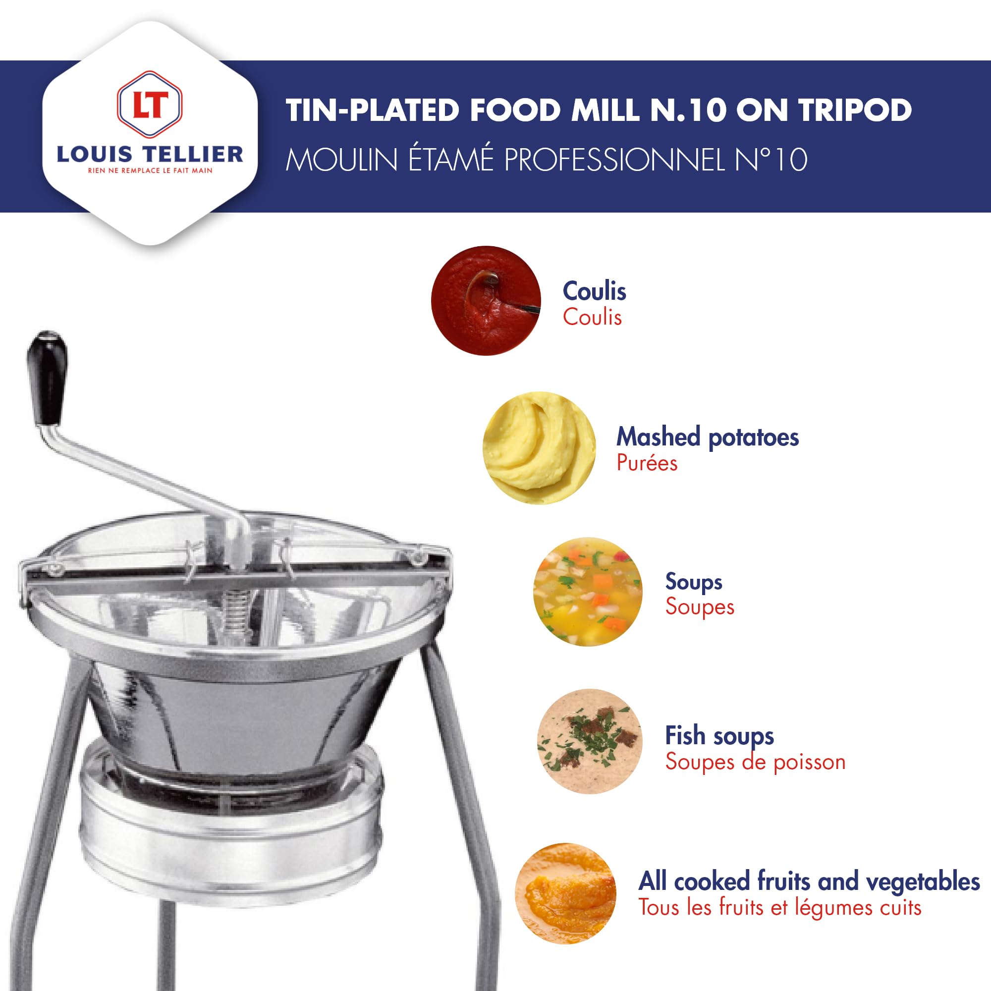 Tellier J426 Triturator y soporte, 390 mm