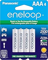 Vista 1 de Baterías recargables precargadas AA Panasonic Eneloop, 2100 Ni-MH AAA Paquete de 4 Blanco