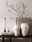 Vase en céramique blanche - grand 11.8 Vase de plancher de pouce pour pièces centrales, Maison de ferme Rustique Minimaliste de décoration maison pour salon, entrée, mariage (Sandstone White)