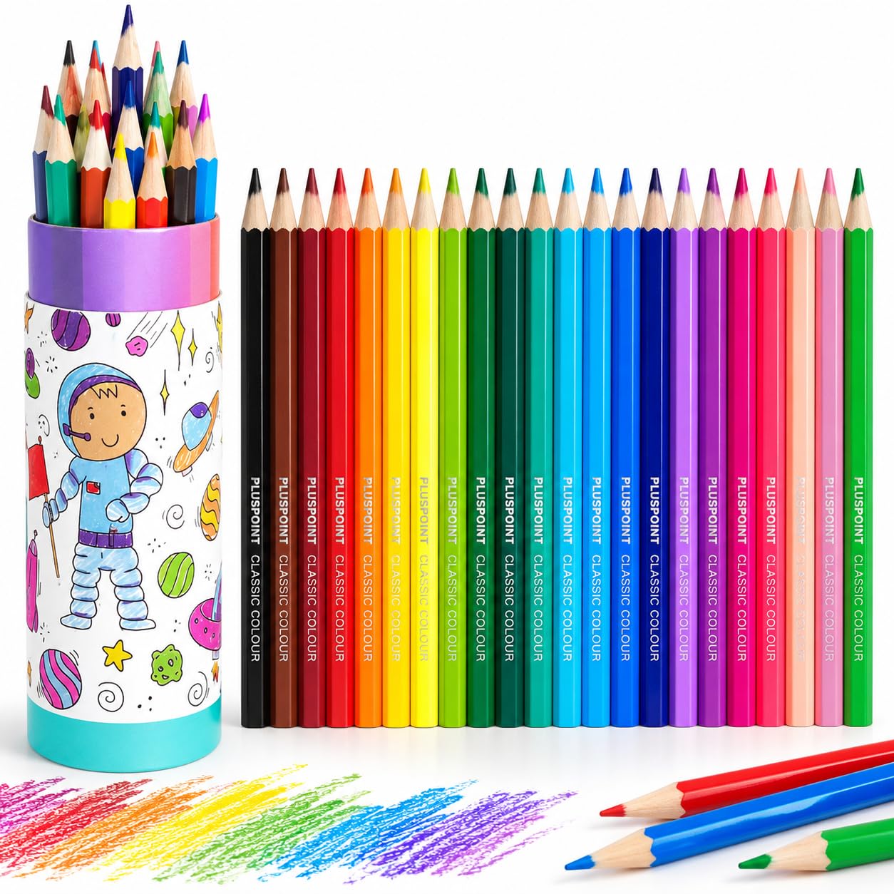 PLUSPOINT Astronaut color pencil set for kids 24 colors Shades