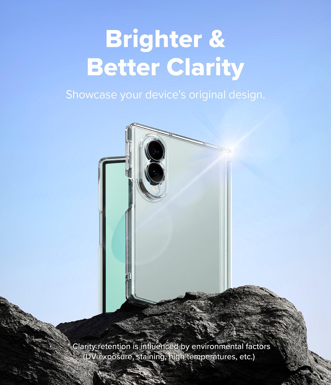 Ringke Fusion Flap per Cover Samsung Galaxy Z Fold 8 - Clear | Compatibile con la ricarica wireless, sottile, leggero, resistente ai graffi