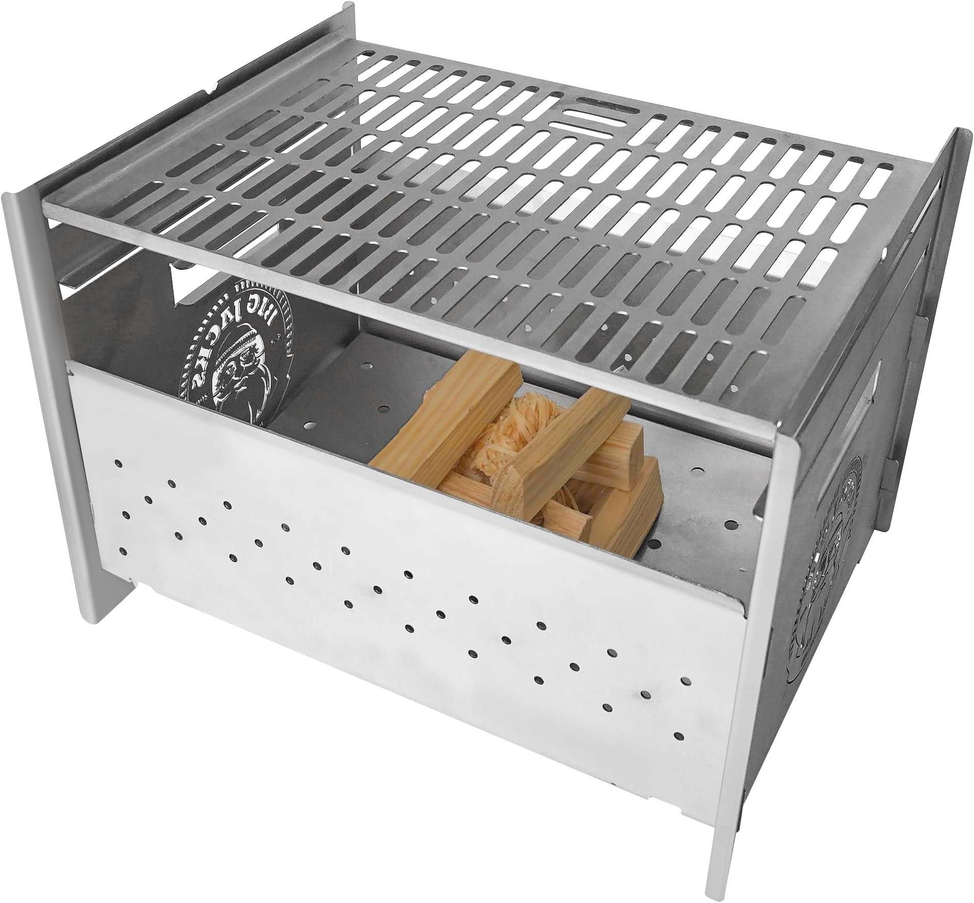 Big Jacks BBQ Fire Pit Portable bbq - Portable grill for camping - Campfire Pit collapsible Camping Grill - Stainless Steel Barbecue for Camping, Picnic, Terrace, beach - Portable charcoal grill