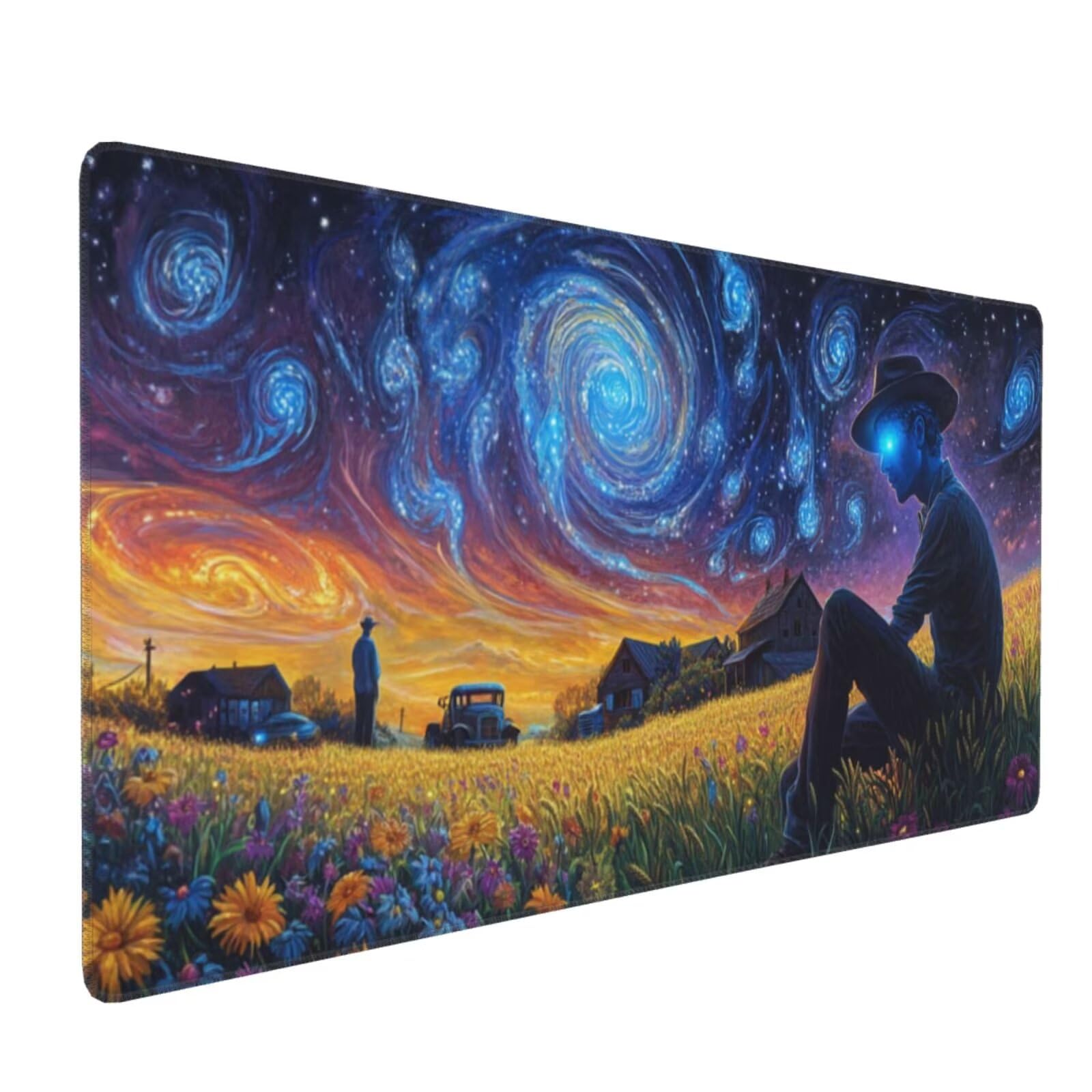 Podkładka pod mysz xxl 1200x400x3mm podkładka pod mysz gwiaździste niebo twarda podkładka poprawia precyzję i szybkość, wodoodporne antypoślizgowe, szyte krawędzie, akcesoria do gier, komputer biurowy
