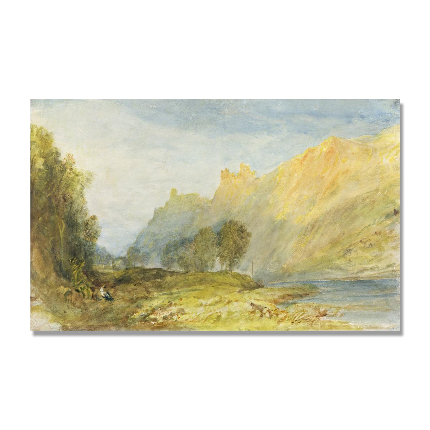 Turner Style Romantyczny Krajobraz Płótno Art. A26. Tylko płótno 30 x 48 cm