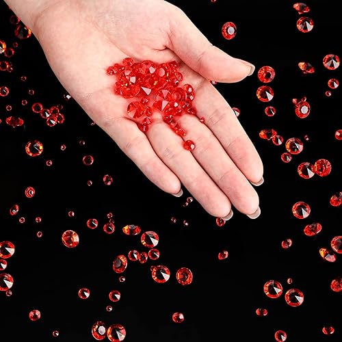 Miniatura 9 de Hicarer 4000 piezas de piedras preciosas acrílicas de cristales de diamantes transparentes para mesa de boda, piedras preciosas dispersas,