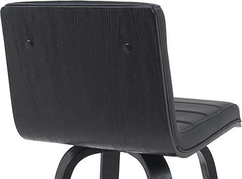 Miniatura 80 de Armen Living Vienna - Taburete giratorio de 26 pulgadas de altura de mostrador de piel sintética gris y madera de nogal Piel sintética