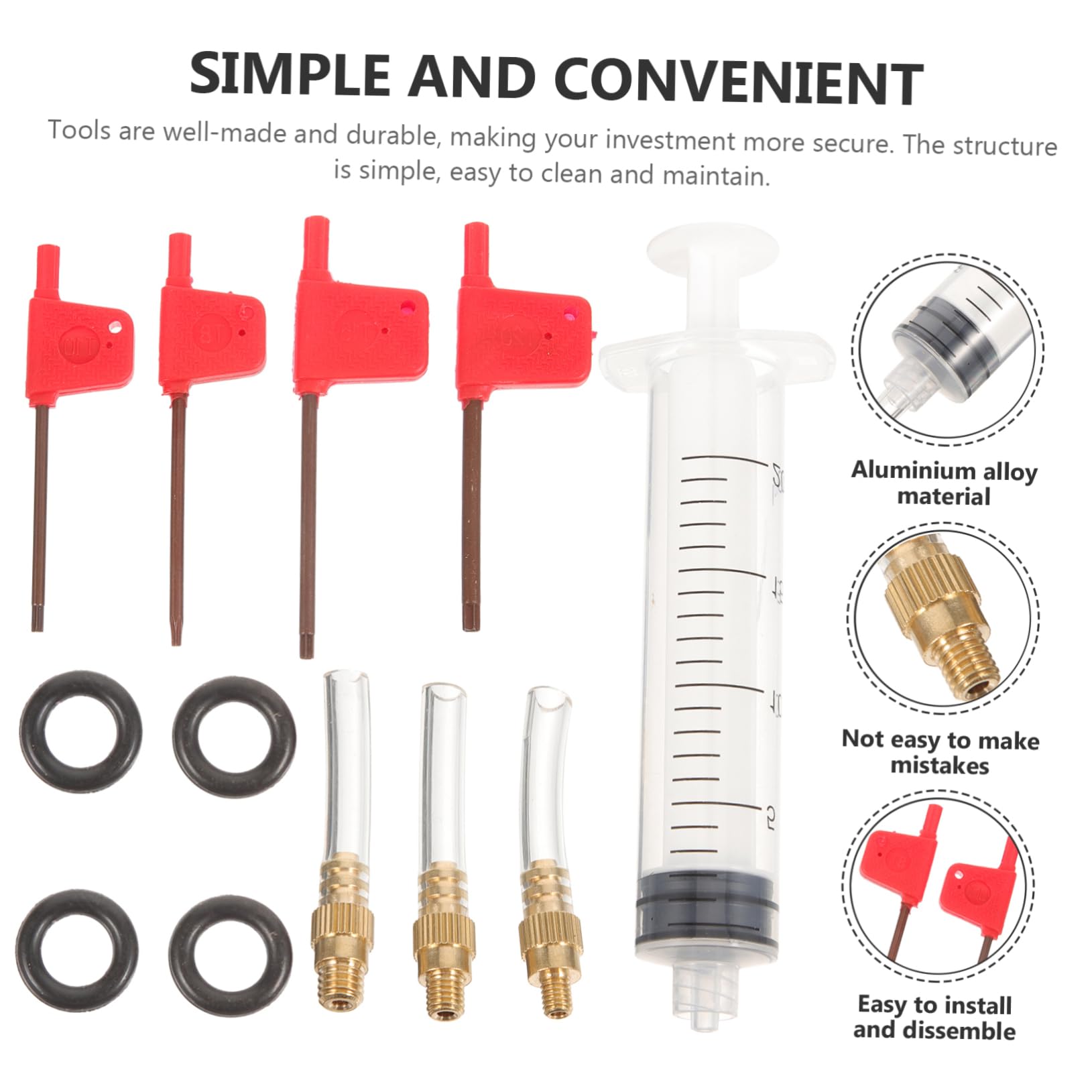 KOMBIUDA Bike Brake Bleed Kit Easy to Use Oil Bleed Set for Bicycle Repair Tool