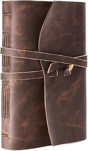 RILIHO Diario de cuero genuino  Diario para hombre, diario encuadernado en cuero vintage, diario para escribir regalos para hombre artista, diario