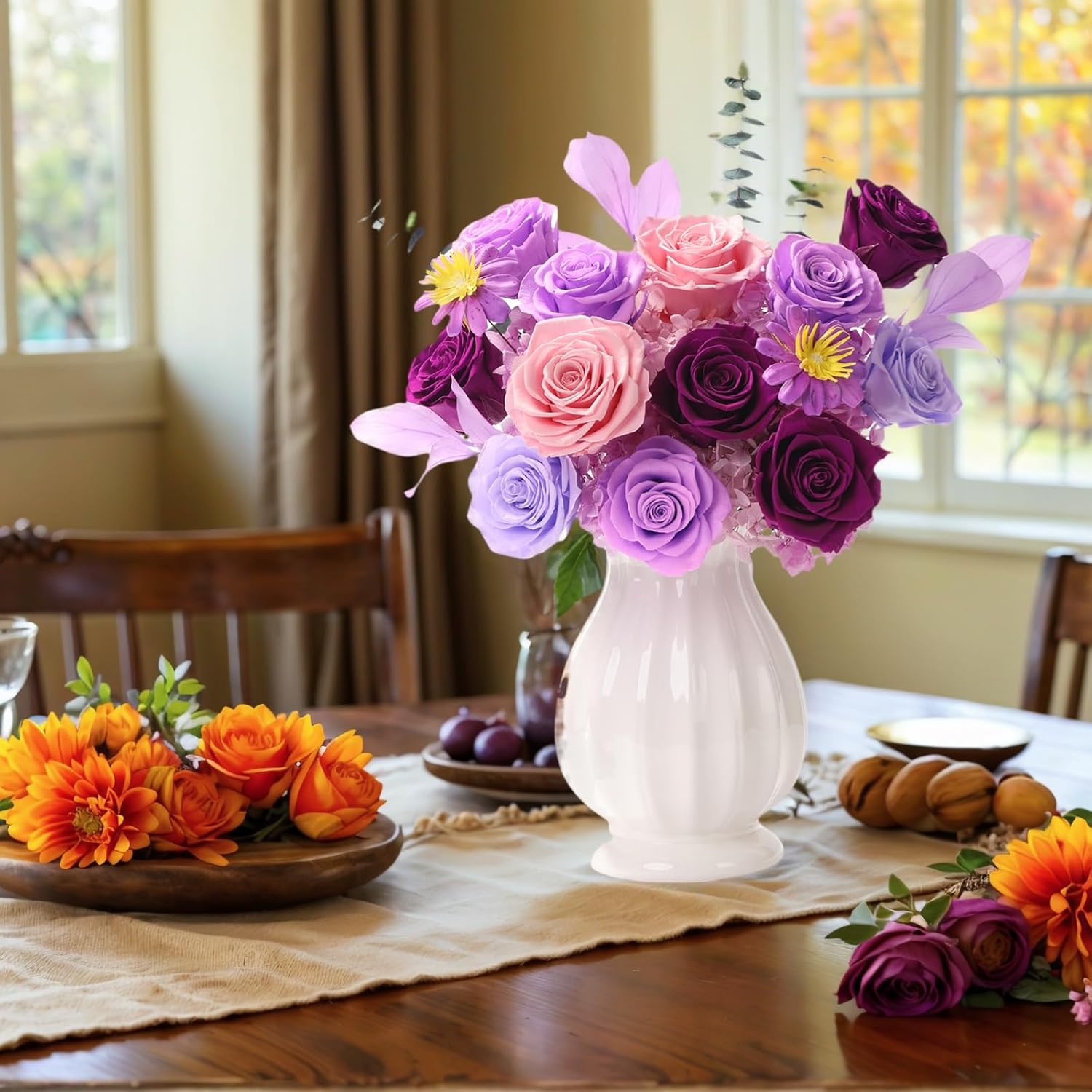 Lovenfold Flowers for Delivery Birthday Flowers Gift for Her,Preserved Flowers Bouquet 12 Roses Mixed Bouquet,Rose Gifts for Women Mom Grandma(Mixed 12 Lilac Roses) - Image 6