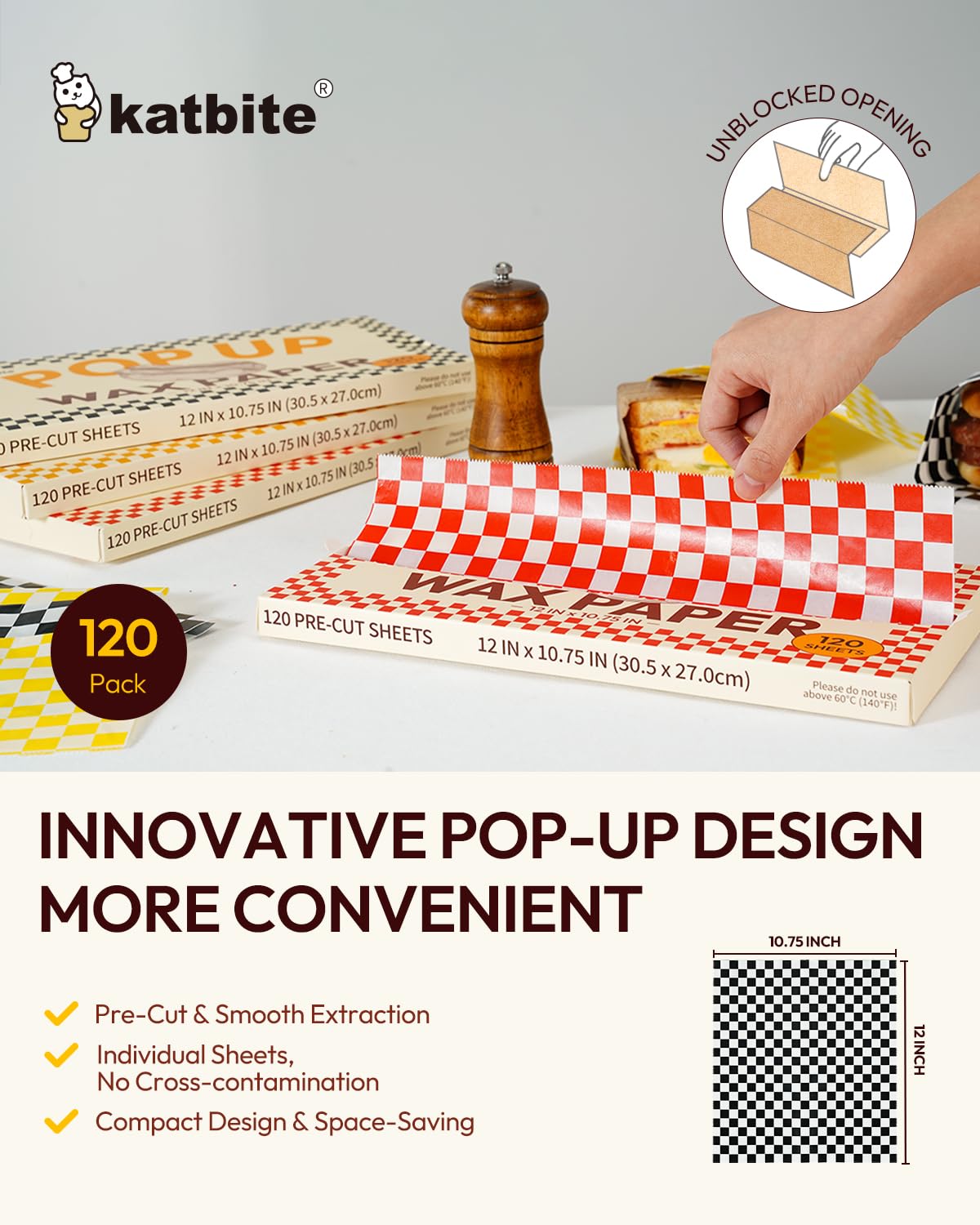Aazon.co: Hslife 180 Sheets Checkered Dry Waxed Deli Paper Sheets - View #5
