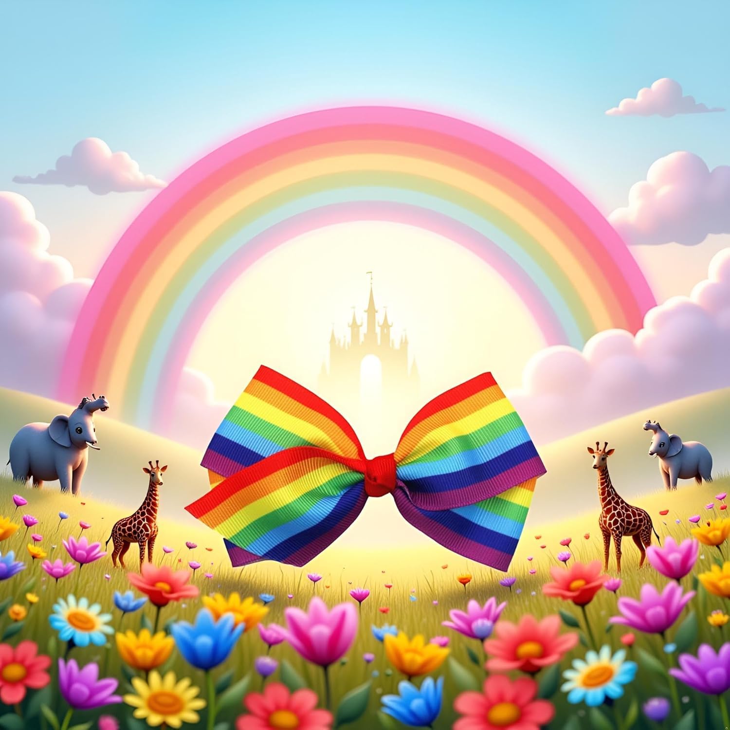 2 Pcs Rainbow Hair Clips Hair Bow for Women Girls Rainbows Hairs Accessories Pride Day Hair Accessories,Ribbon Hair Clip,Clips and Barrettes (4Inch Rainbow) - Image 3