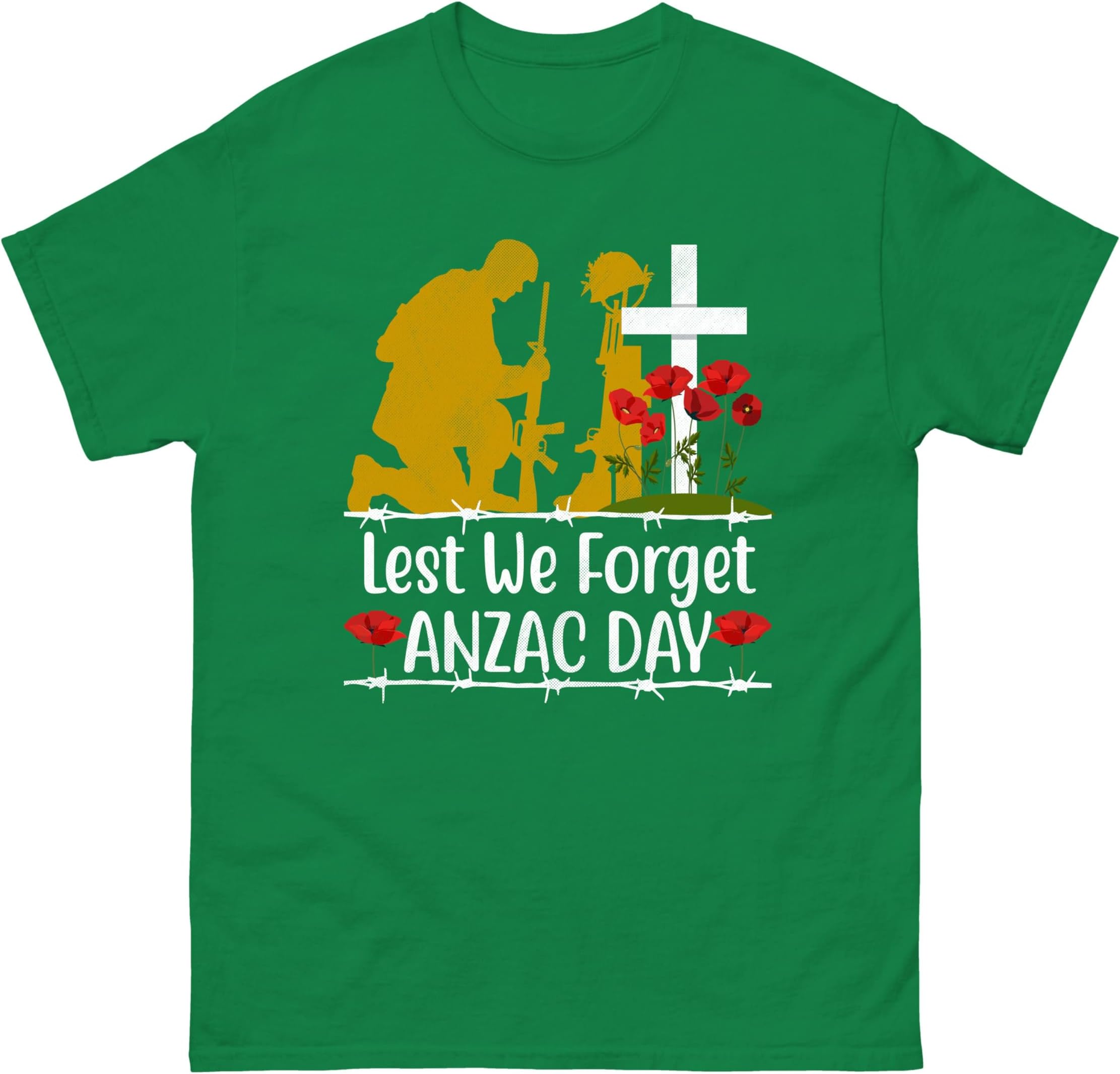 Anzac Day Lest We Forget T-Shirt - UK Armed Forces Day Remembrance Great Britain Patriotic WW1 Memorial Gift Unisex Kids Adults Tee Top