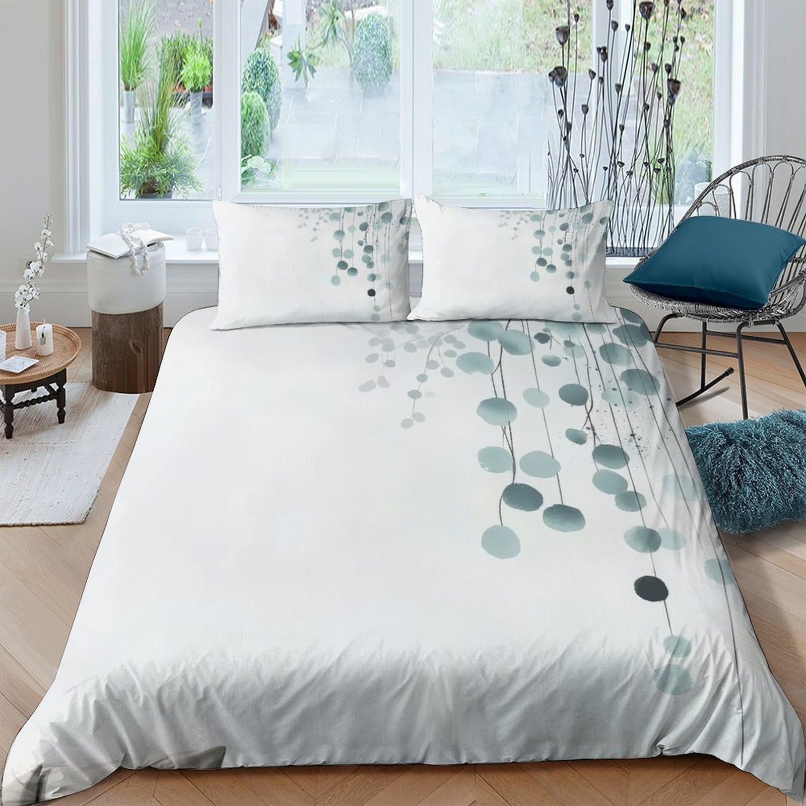 Ctjqhvkz Style-6 3D Printed Watercolor Branch Fitted Sheet Microfiber Soft Breathable Abstract Bubble Mattress Cover For Bedroom Decor Single（135X200cm）
