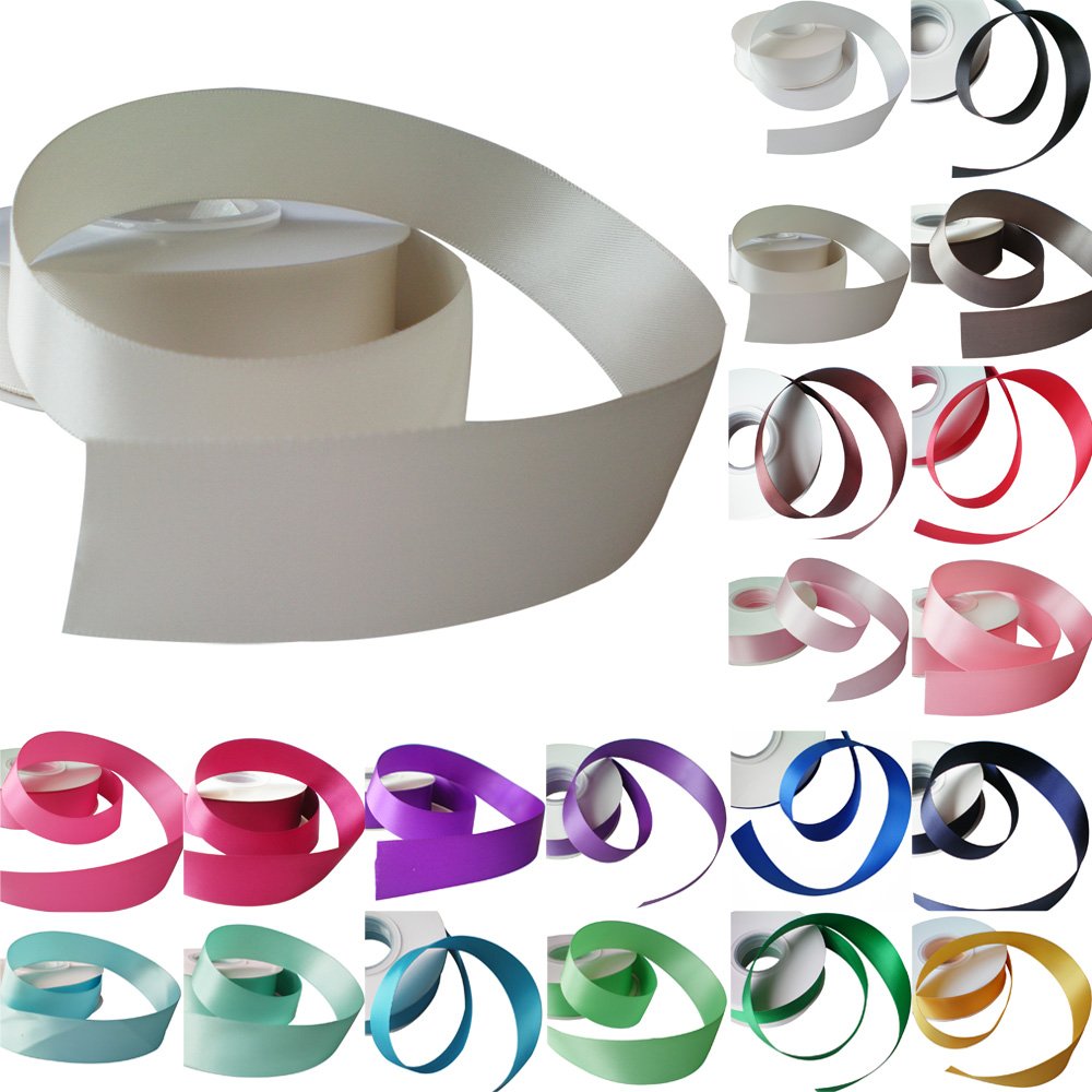 Time to Sparkle (Ivory Cream Satin Ribbon Reel Wide Double Faced Satin Ribbon Roll Quality Ribbon Crafts- 10mmX 25M