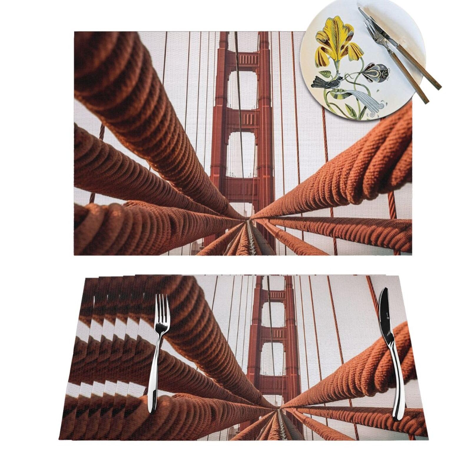Napperons tissés Golden Gate de prestige en PVC résistant 45x30 cm