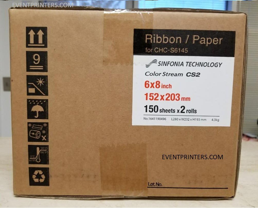 SINFONIA CS2 6x8" PRINT MEDIA (300 PRINTS) For use with Sinfonia Color Stream CS2 printer. Comes with SAMPLES of our best selling photo folders (Eventprinters brand)