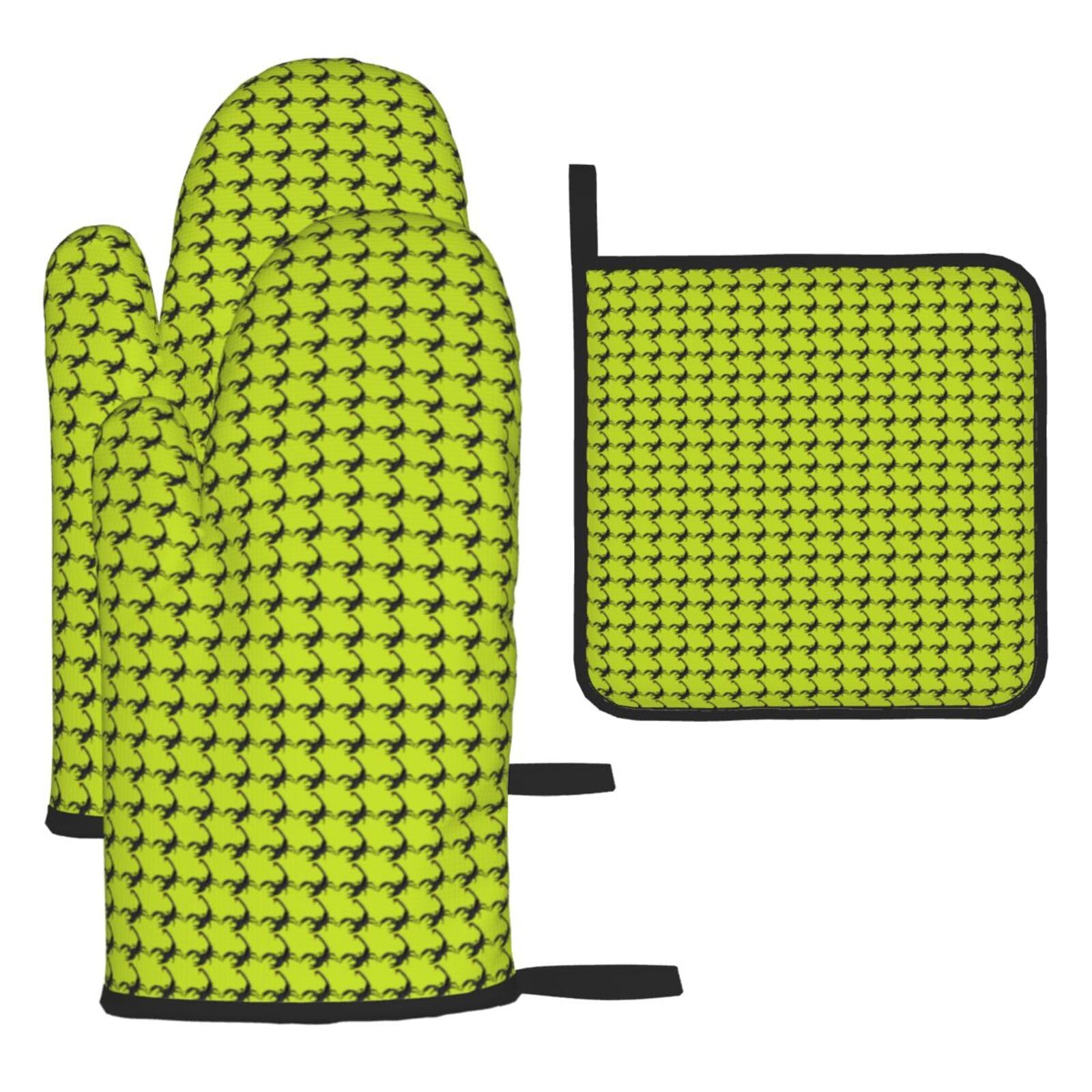 Scorpion Print Oven Mitts Kitchen Gloves Set Everyday Baking Grilling Microwaving Cooking Gift