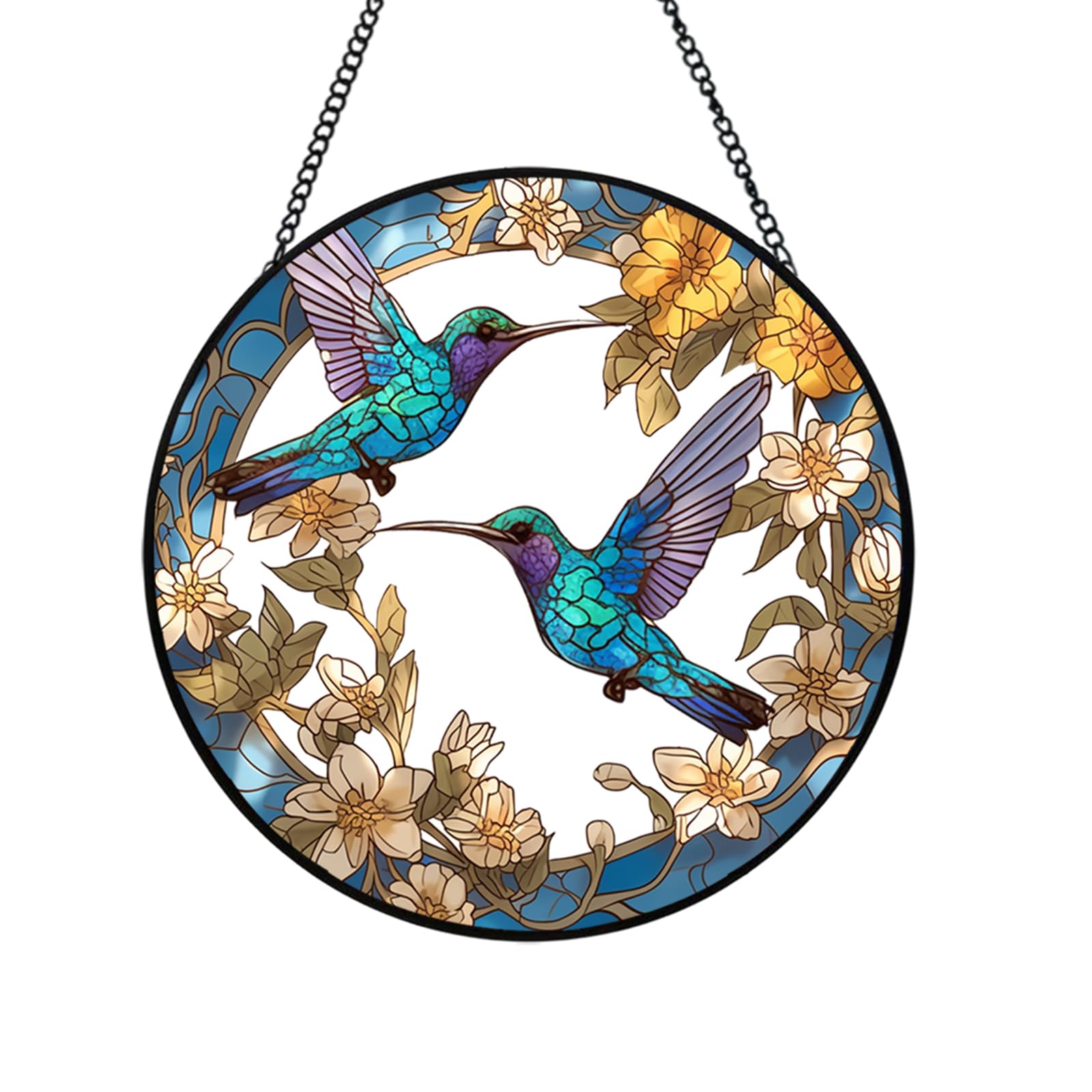 Xuoxeji hummingbird Suncatchers for Windows Hanging 7.87in Gifts for Women Stained Glass Sun Catchers Indoor Window