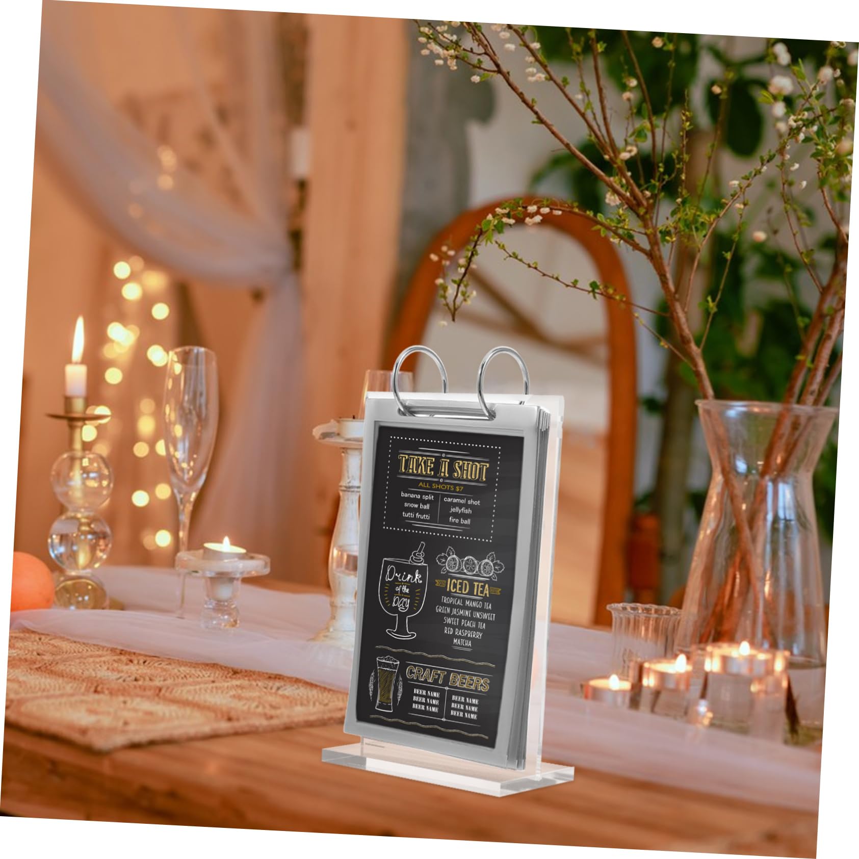 Expositor De Acrílico Transparente Soporte Para Menús Expositor De Carteles Para Restaurante Soporte Para Escritorio Para Presentaciones De Menús y Displays De Información