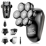 SHPAVVER Head Shavers for Bald Men&colon; 5-in-1 Upgraded Electric Razor - IPX7 Waterproof Shaving Grooming Kit for Balder - Turbo Speed & Precision Blades &lpar;Light Black&rpar;