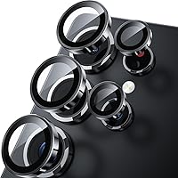 Vista 54 de WSKEN for Samsung Galaxy S24 Ultra Camera Lens Protector, Ultra Thin Scratch Resistant 9H Tempered Glass with Aluminum Metal Circle Camera Screen