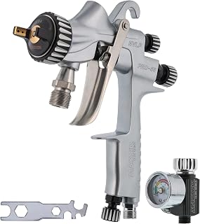 Master Elite PRO-55 HVLP Automotive Spray Paint Gun with 1.5mm Tip - Pressure Feed Spray Gun for Painting Car Basecoats, Clearcoats, Industrial Coatings & Woodworking Coatings - Superior Atomization