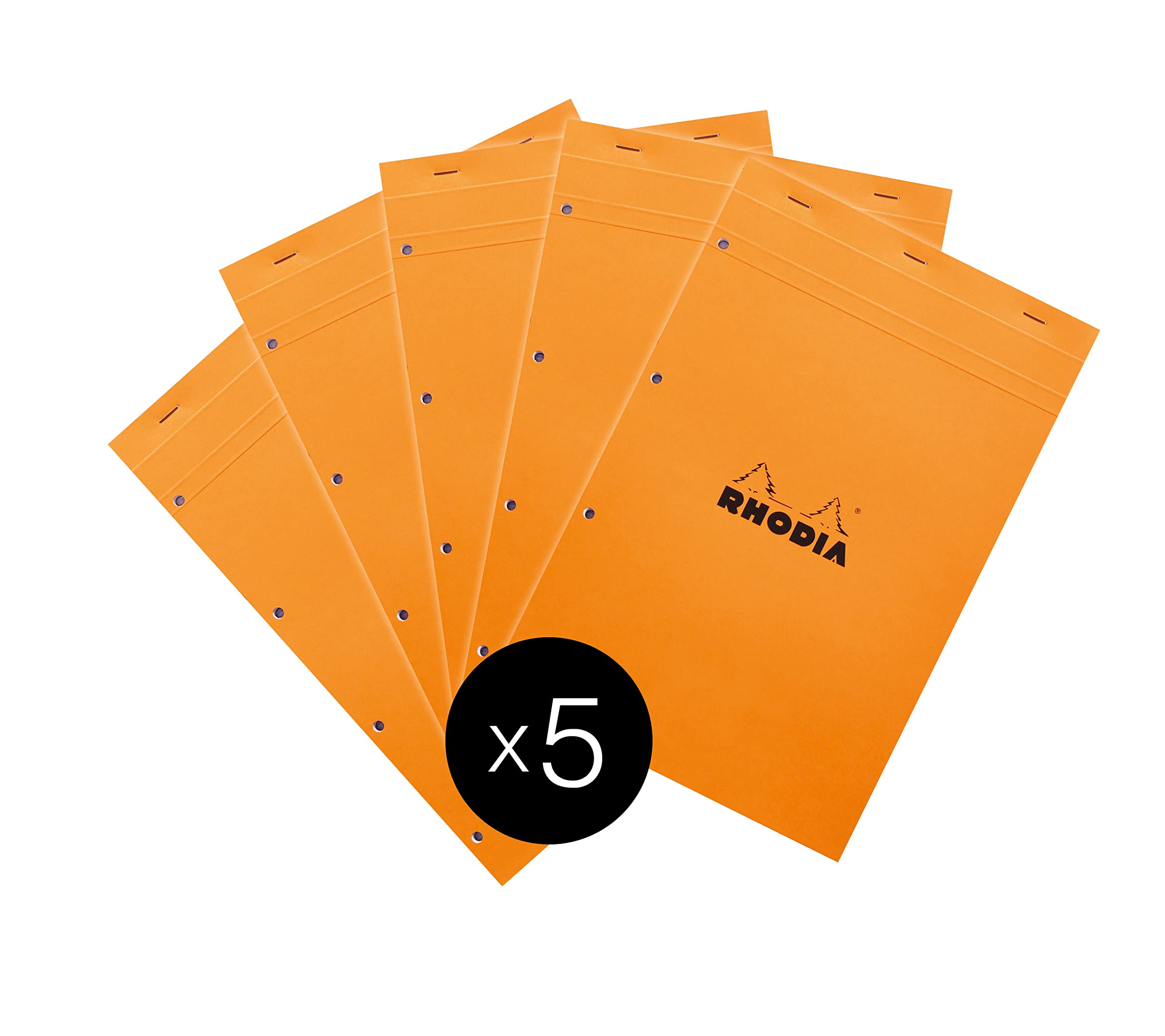 Rhodia 20200C 5 Notizblöcke N.20 A4+ 80 Blatt kariert Schwarz