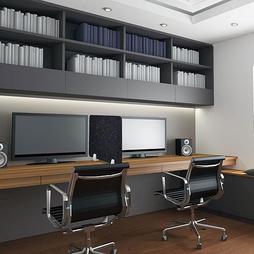 Miniatura 7 de Divisor acústico de escritorio de 4 piezas, panel de privacidad de escritorio de 16 x 20 pulgadas, divisor para escritorio, cubículo, escritorio de