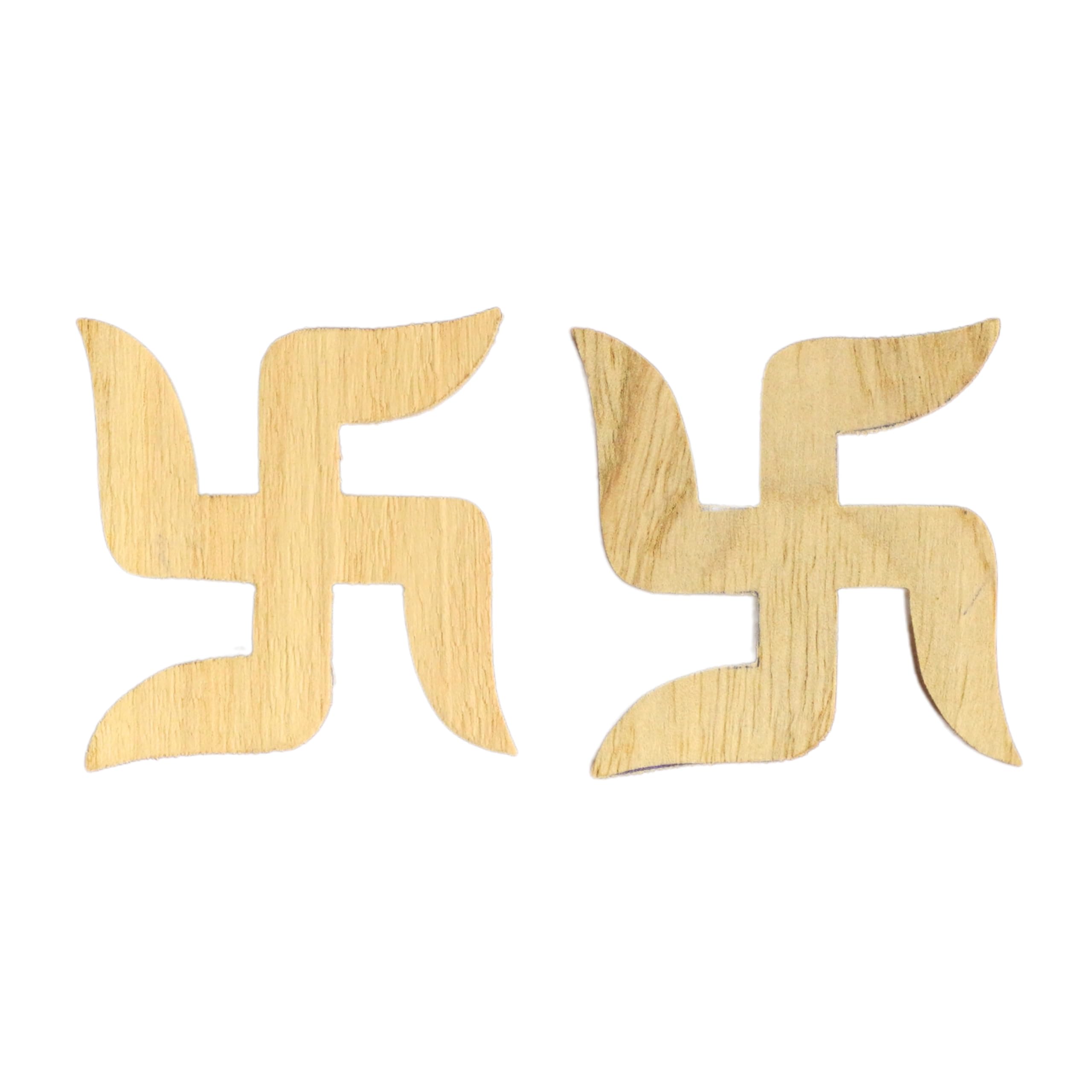 REMEDYWALA Pure Shriparni Wooden Swastik Pair for Door Entrance, Wall Hanging Swasthik, swastik Hangings (2 PCS)