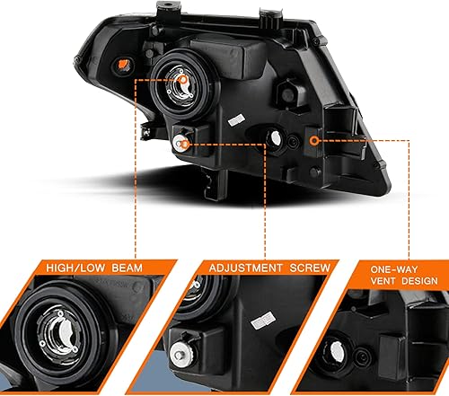 Miniatura 3 de VehicleAid Conjunto de faros delanteros compatible con Nissan Frontier 2009-2021, 4 puertas, sedán, halógeno, faro delantero izquierdo del conductor