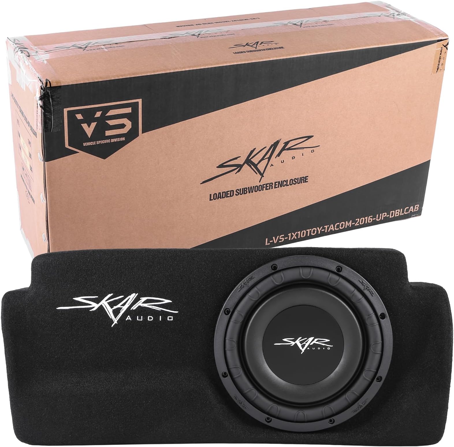 Skar AudioSingle 10" Loaded Subwoofer Enclosure Compatible with 2016-2023 Toyota Tacoma Double Cab Trucks