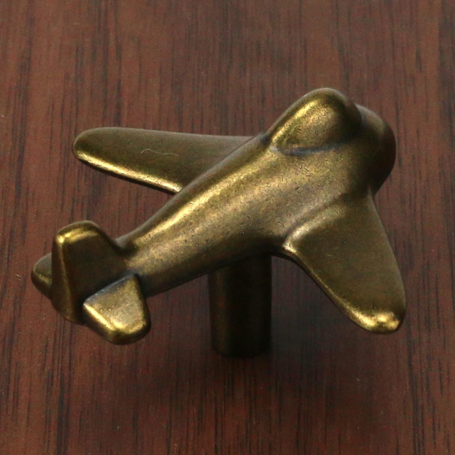 4 Pcs Airplane Knob Vintage Cabinet Aircraft Knob Single Hole Airplane Pull Handle Kitchen Drawer Livingroom Dresser Cupboard Wardrobes Pull Handle (Bronze)