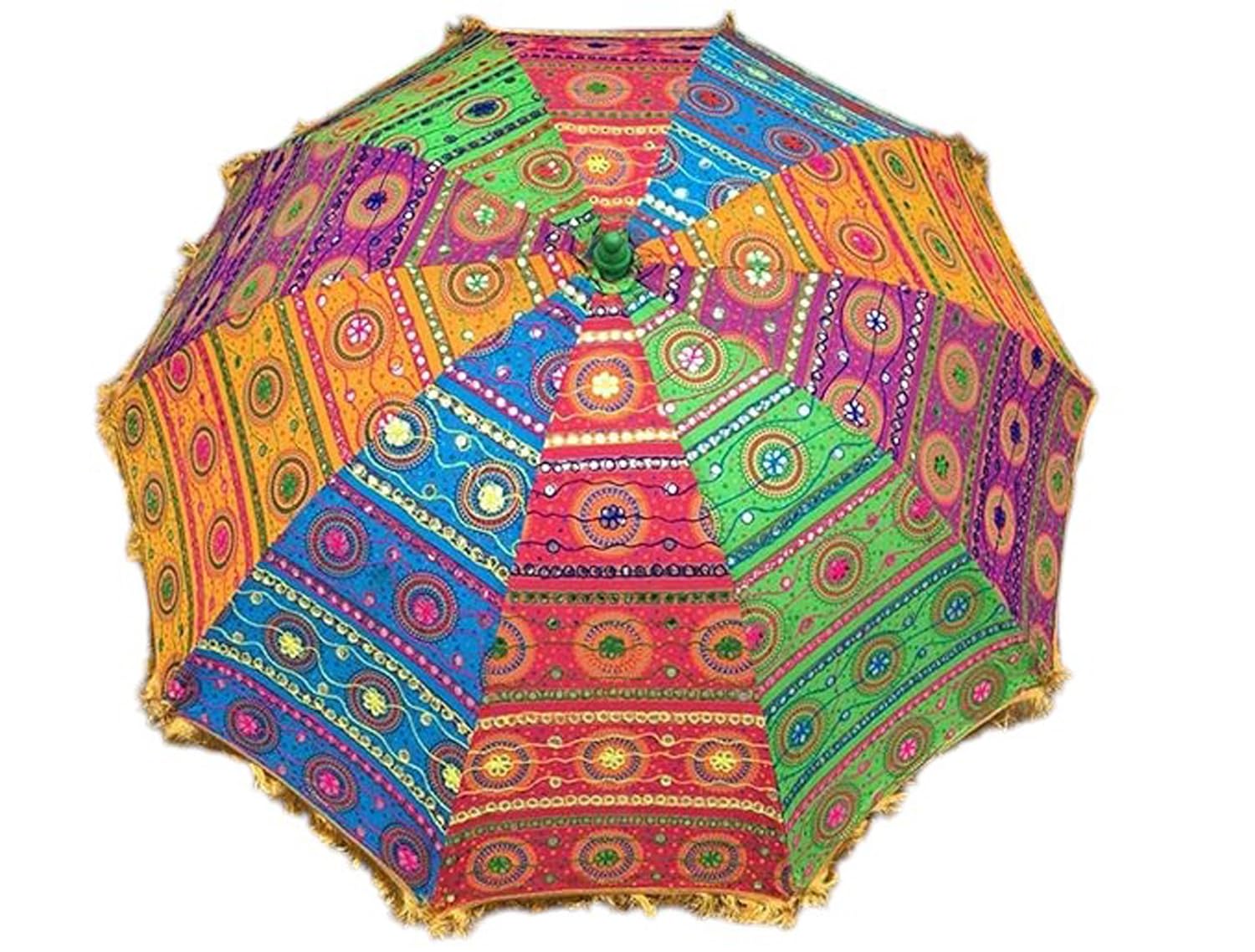 Arprani beach parasols-garden parasol umbrella for sun-Decorative Indian Cotton handmade bridal umbrellas- Handcrafted Embroidered