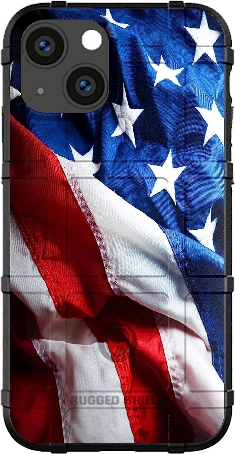 EGO TACTICAL Limited Edition Rugged Shield case Compatible with iPhone 16 Plus [6.7" Screen] Printed in The USA Waving US Flag