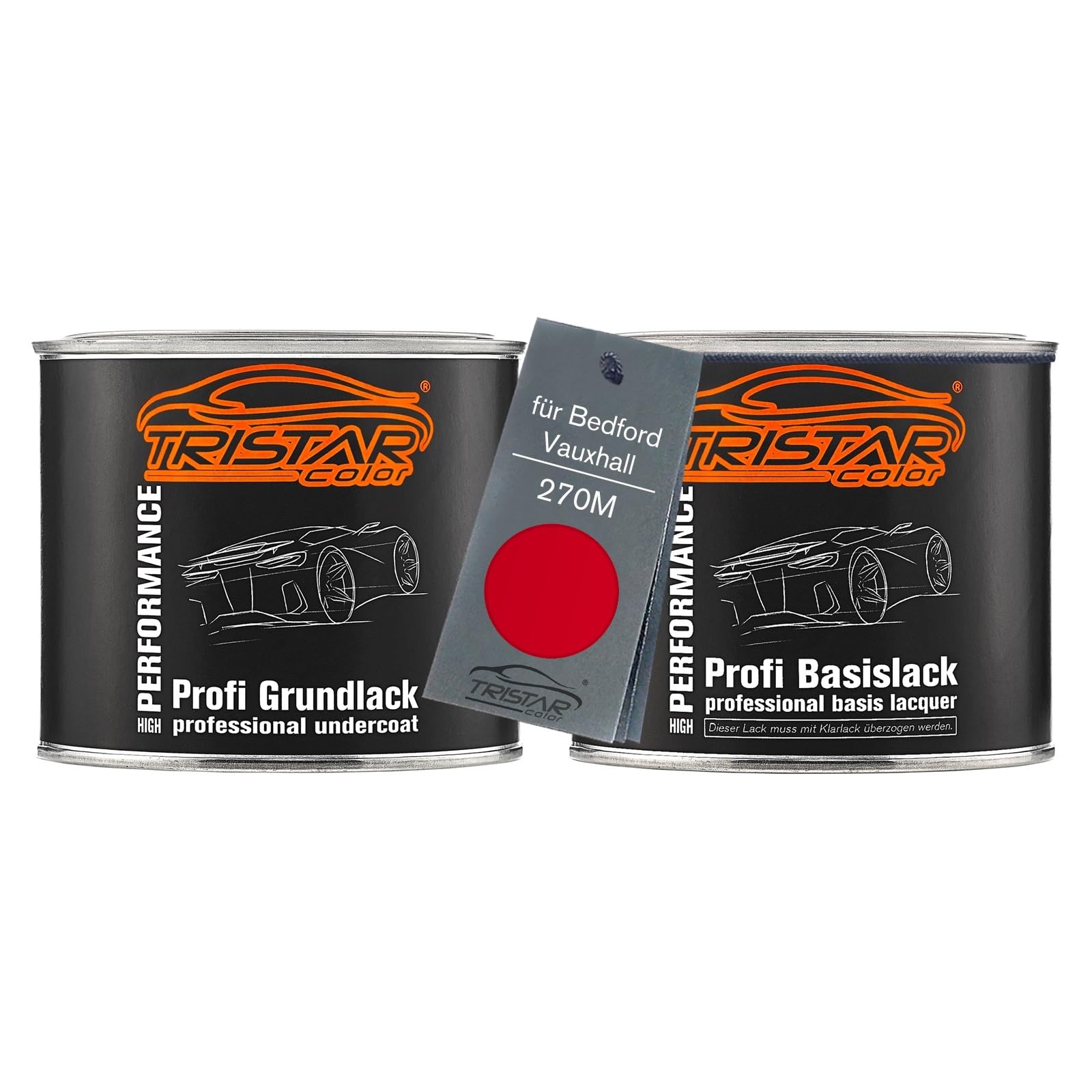 TRISTARcolorCar Paint Set can ready for spraying for Bedford/Vauxhall 270M Power Red primer + base coat 1.0l