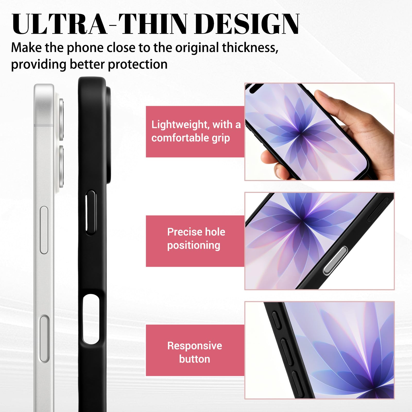 CaseLover Magnetyczne etui kompatybilne z iPhone 17 ze smyczą, sznurowane etui regulowany miękki TPU silikon etui z motywem serca odporne na wstrząsy etui ochronne na iPhone 17 6,3 cala, czarne