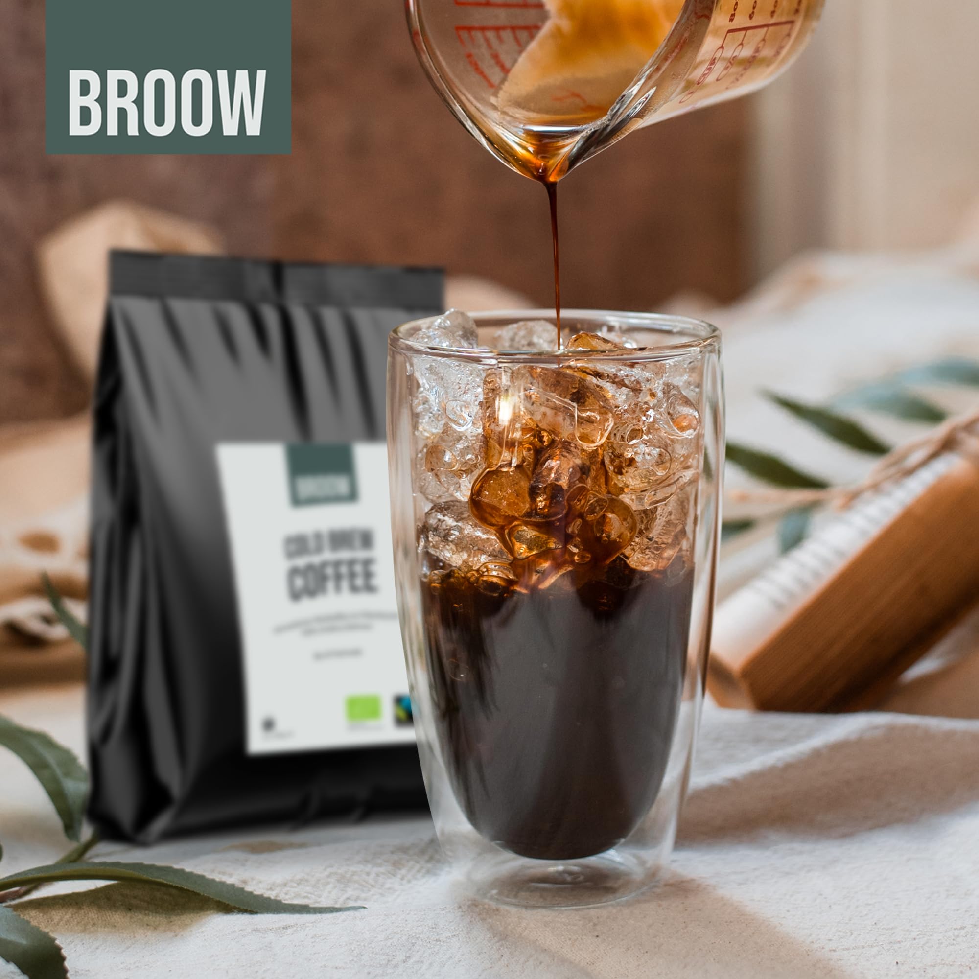 broow Kawa na zimno | Bio & Fairtrade | kawa mielona w worku filtrującym | DE-ÖKO-006 (1 x opakowanie)