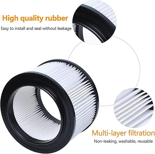 Miniatura 4 de Filtro 17810 compatible con filtro de vacío Craftsman de 4 galones, filtro de vacío en seco húmedo 9-17810 compatible con filtro de repuesto