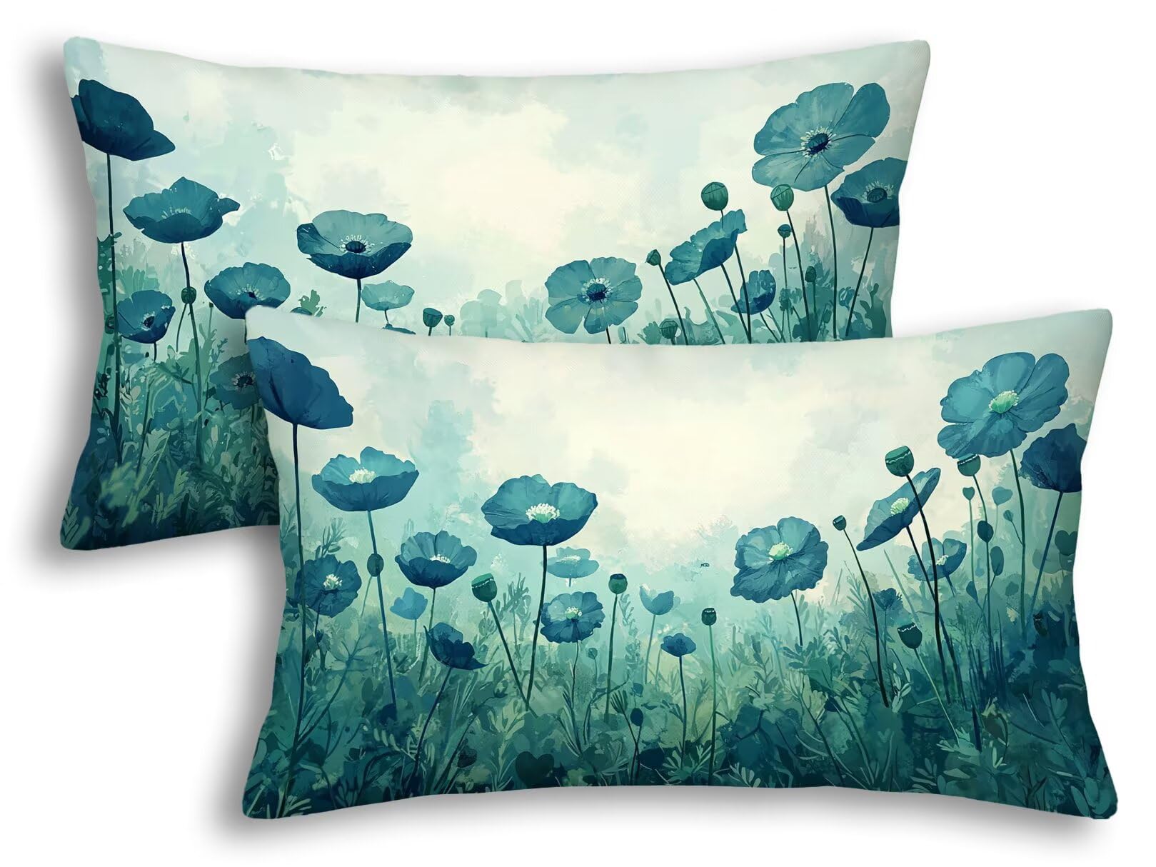 Housse de coussin extérieur imperméable 40x80cm lot de 2 rectangle