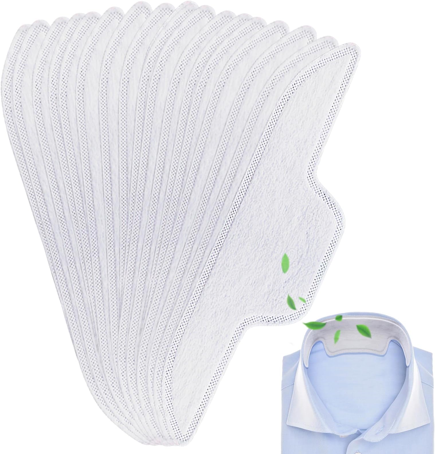 50Pcs Sweat Pads for Collar Protectors for Mens Shirts, Disposable Sweat Pads for Women, Large Shirt Neck Collar Protector Tape, Unflavored Invisible Liner Patches Against Sweat Stain (1Pack)