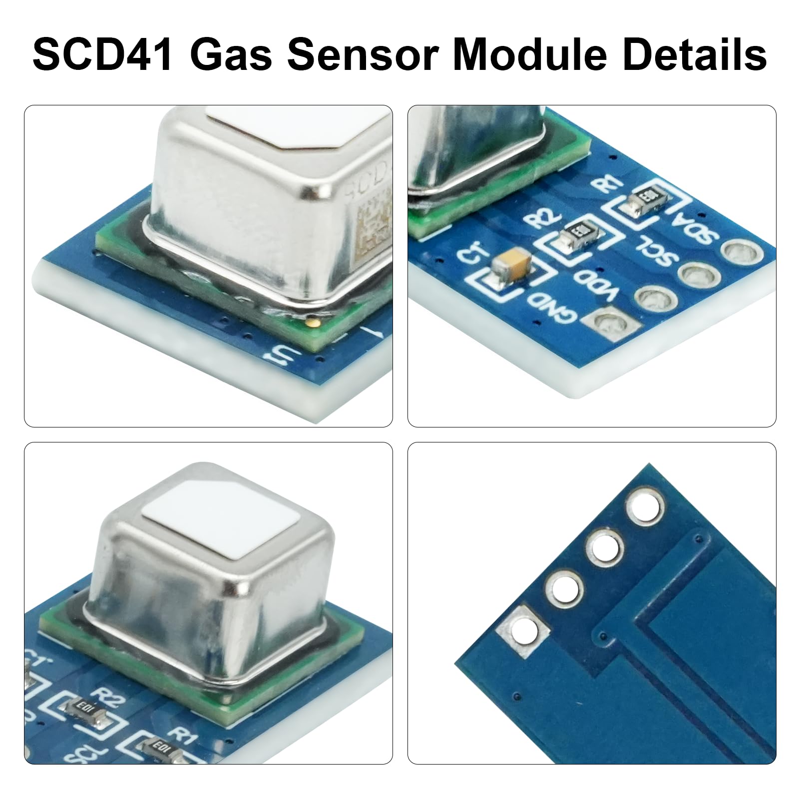 Module de capteur de gaz SCD41 SCD41 - Détecte le CO2, le dioxyde de carbone, les modules de capteur de gaz QIQIAZI SCD41, la température et l'humidité dans un capteur avec communication I2C