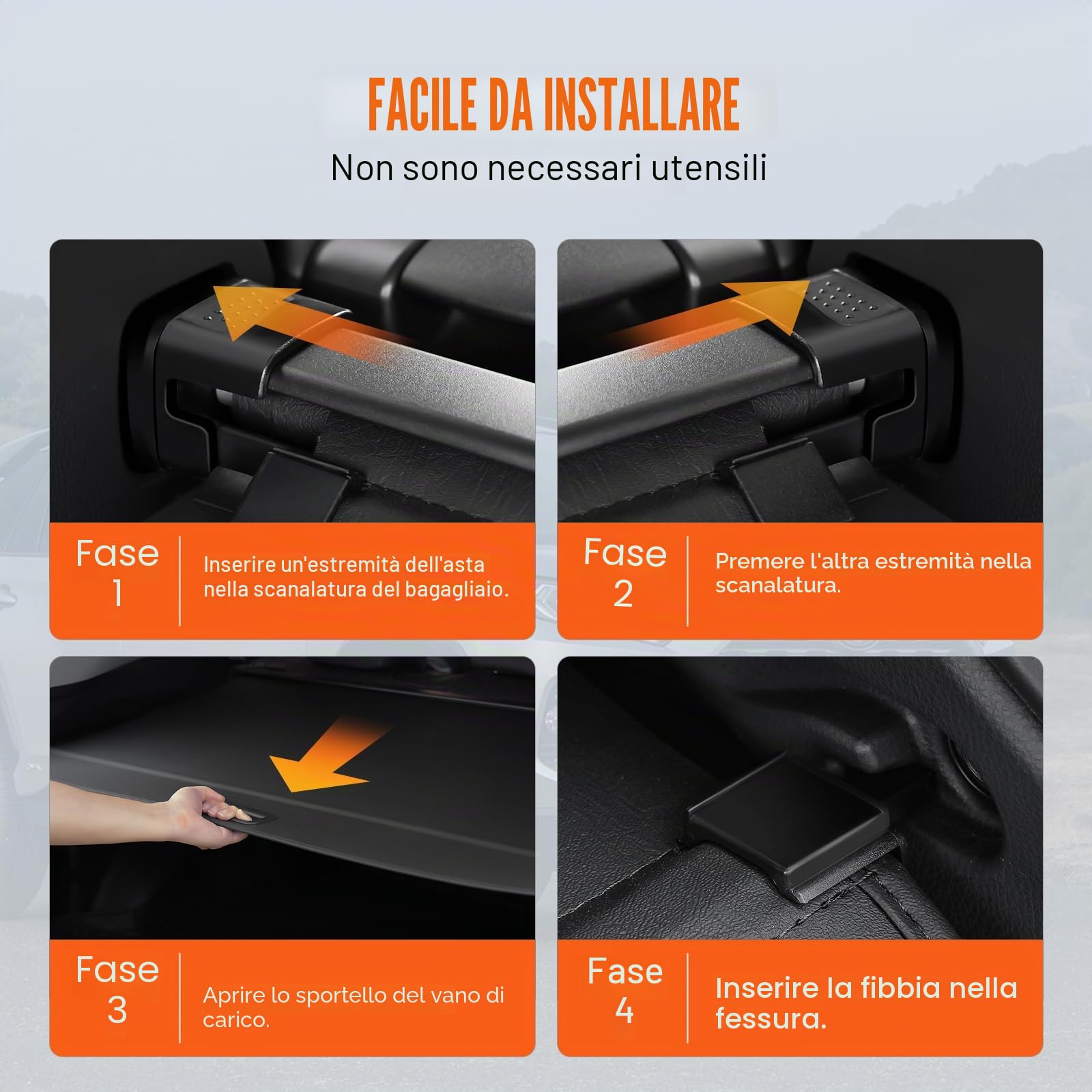 VEVOR Copertura Retrattile per Bagagliaio Toyota, Copertura Impermeabile per Bagagliaio per Toyota RAV4 2019-2024, Copertura per Bagagliaio Posteriore Resistente ai Raggi UV Lega di Alluminio, Nero