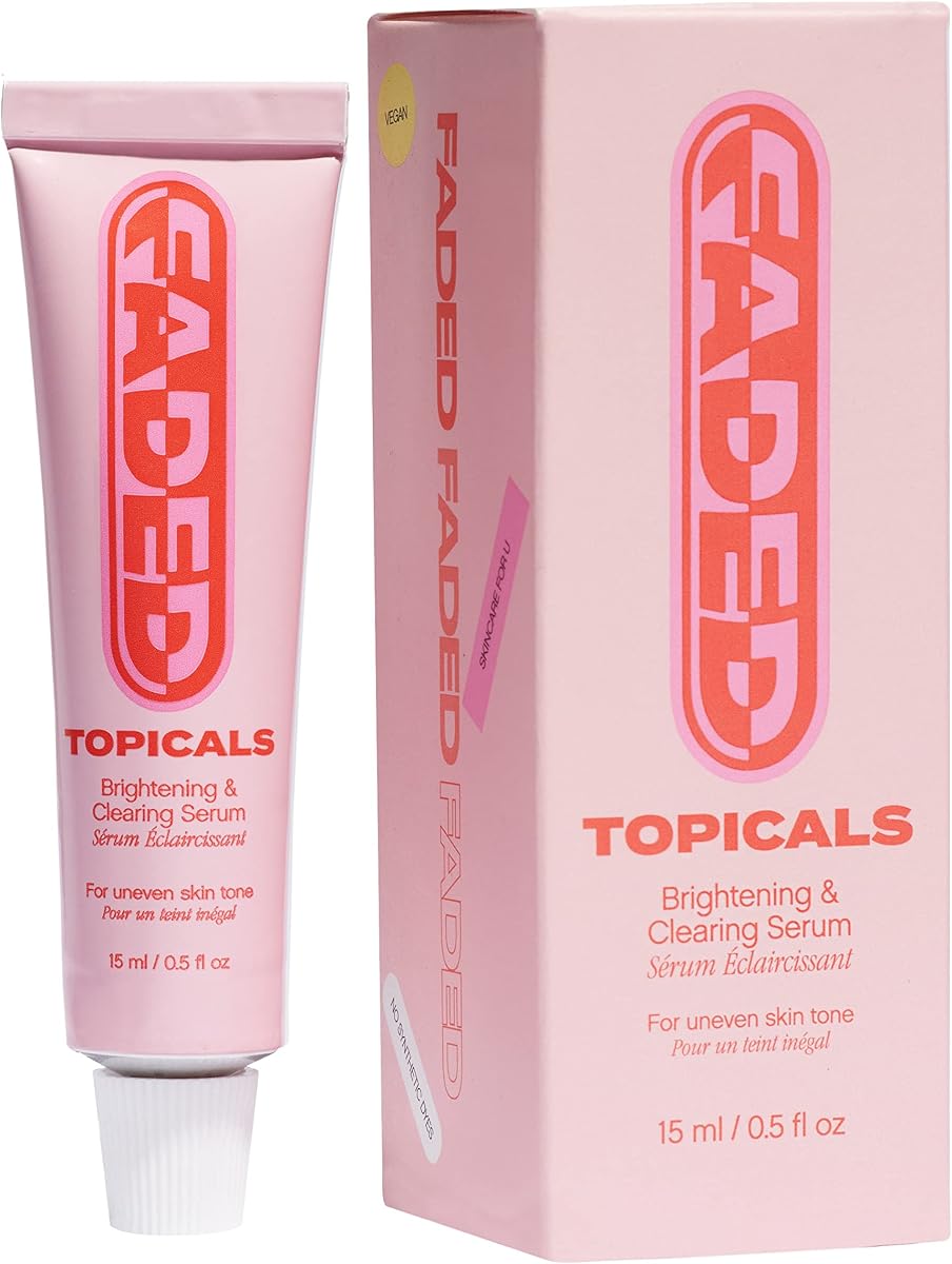 Faded Brightening Serum, Reduces Discoloration, 0.5 Fl Oz | Clears Post-Blemish Marks, Scars & Spots, Kojic Acid & Niacinamide, Dermatologist-Tested, Vegan