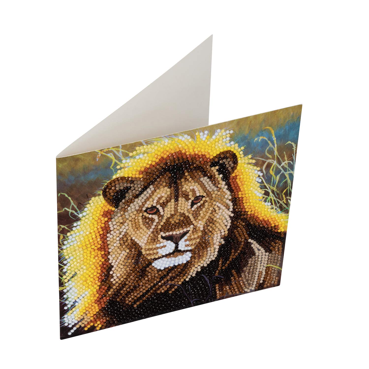 CRYSTAL ARTResting Lion Card Kit 18 x 18 cm