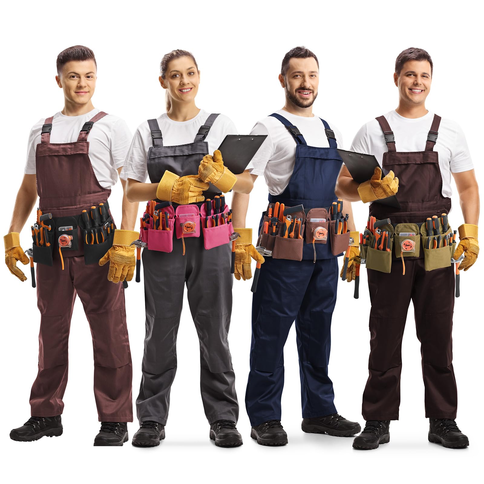 Cinturón portaherramientas para hombres - Cinturón para Herramientas práctico extraíble y ajustable,regalo para el día del padre,adecuado para electricistas,carpinteros,construcción,Negro
