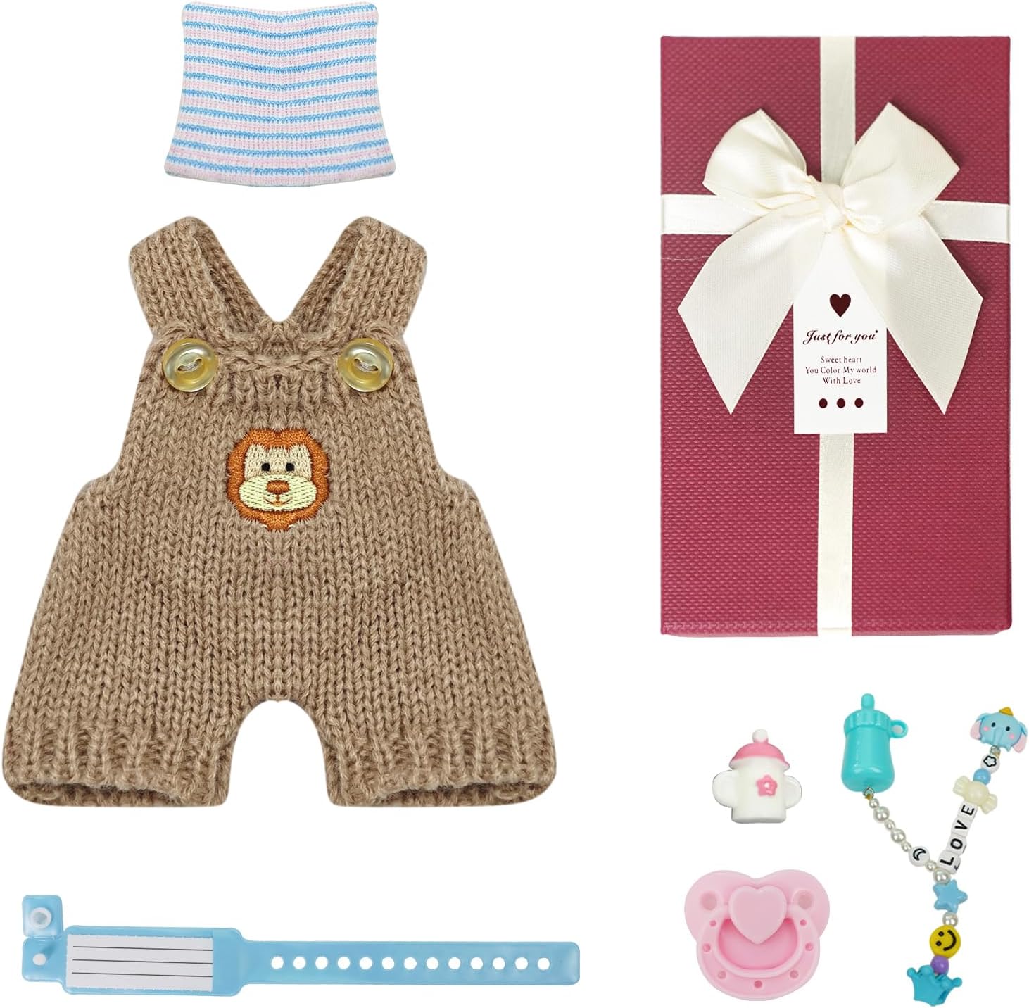 MYREBABY 6-7 Inch Reborn Baby Dolls Clothes，Reborn Doll Clothes Accessories Set , Newborn Baby Doll Matching Outfit Accessories Set